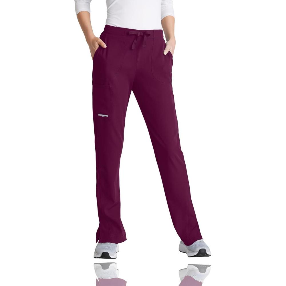 imageBARCO Skechers Vitality Charge Scrub Pant for Women  MidRise Medical Pant 4Way Stretch Womens Scrub PantWine
