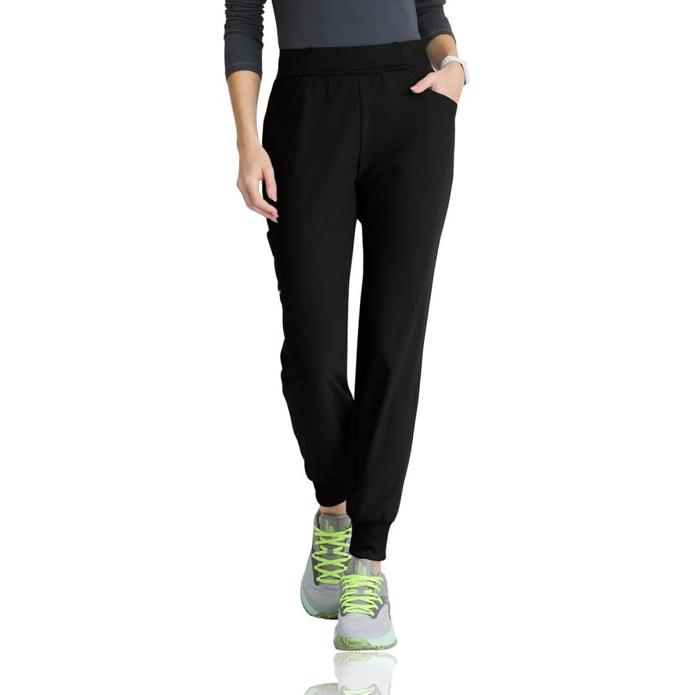 imageBARCO Skechers Vitality Electra Scrub Jogger for Women  Yoga Style Jogger MidRise 4Way Stretch Womens Scrub PantBlack