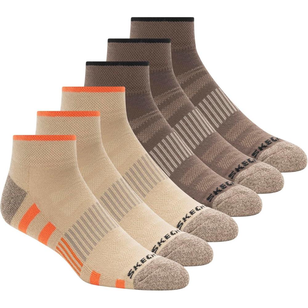 imageSkechers Mens 6 Pack Work Quarter Crew SocksSand