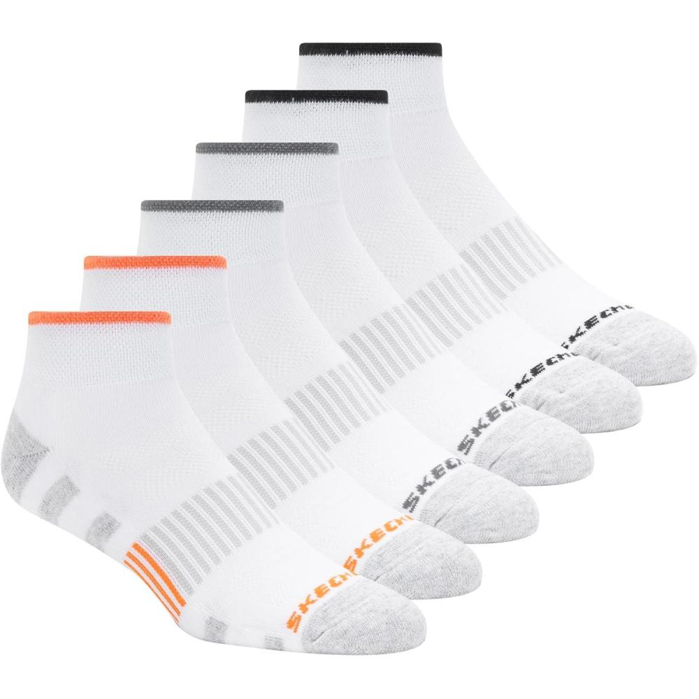 imageSkechers Mens 6 Pack Work Quarter Crew SocksWhite