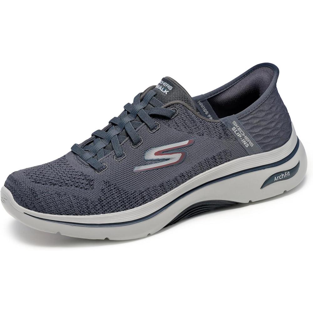 imageSkechers Mens Go Walk Arch Fit 20Grand SneakerCharcoalRed