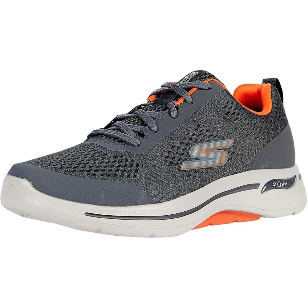 imageSkechers Mens Gowalk Arch Fit Idyllic SneakerCharcoalOrange