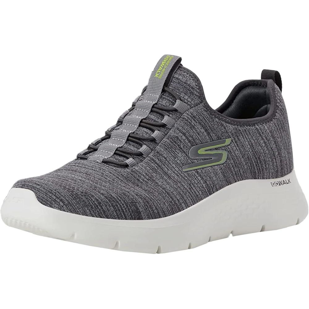 imageSkechers Mens Gowalk FlexAthletic Slipon Casual Walking Shoes with Air Cooled Foam SneakersGreylime
