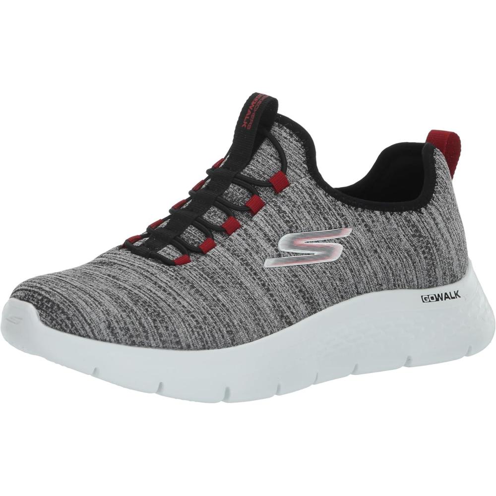 imageSkechers Mens Gowalk FlexAthletic Slipon Casual Walking Shoes with Air Cooled Foam SneakersWhiteBlack 2