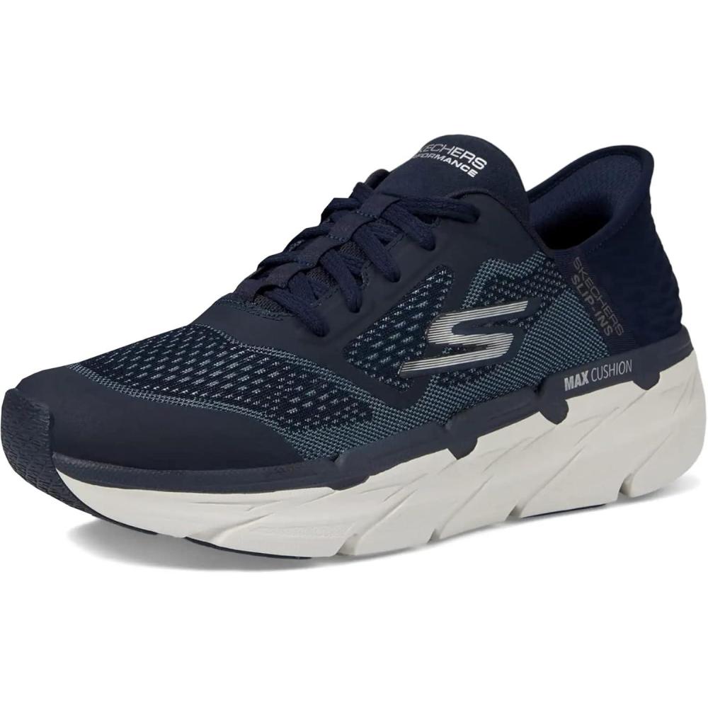 imageSkechers Mens Max Cushioning SlipinsAthletic Workout Running Walking Shoes with Memory Foam SneakerNavy