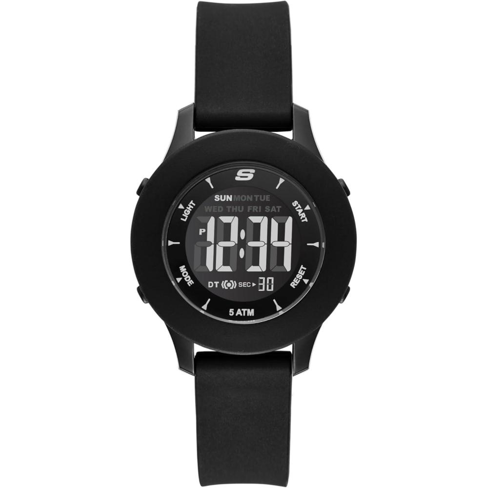 imageSkechers Rosencrans Silicone Digital Watch for WomenBlack