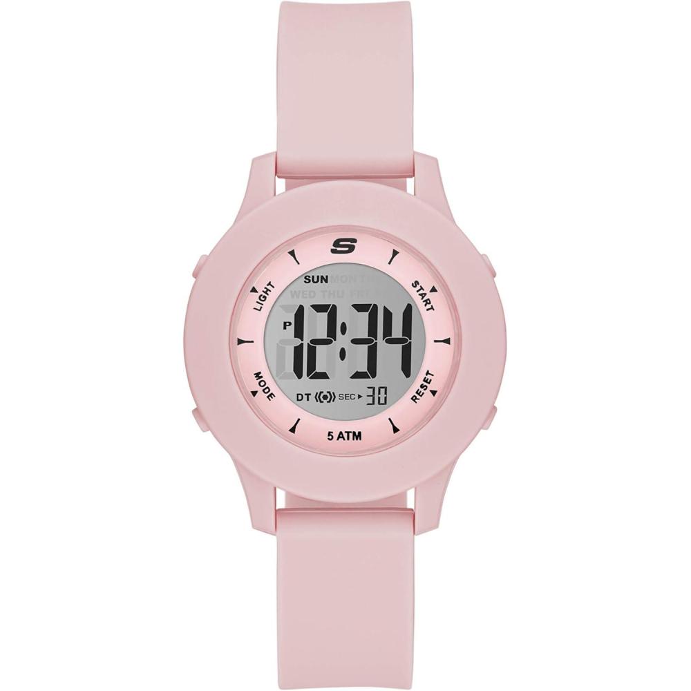 imageSkechers Rosencrans Silicone Digital Watch for WomenBlush Pink