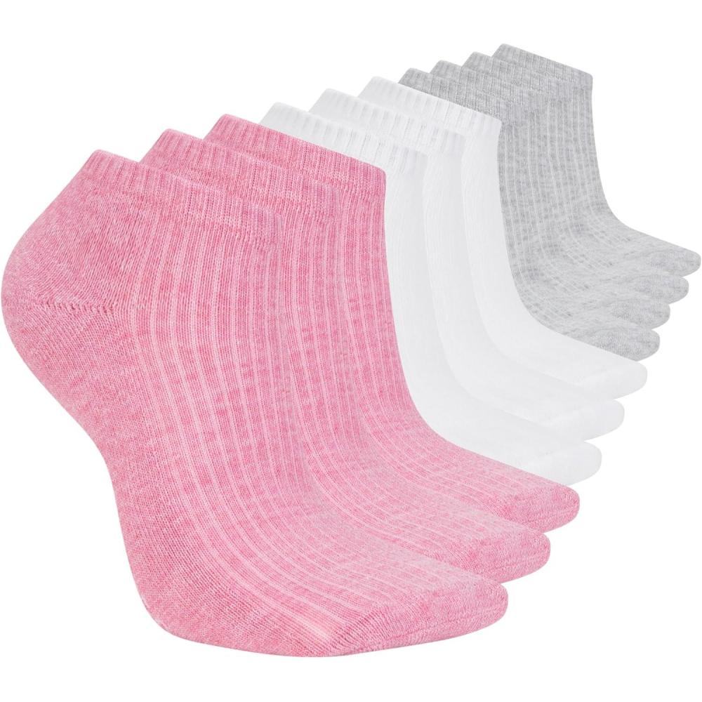 imageSkechers Womens 10 Pack Cushioned Low Cut SocksPink Heather Multi