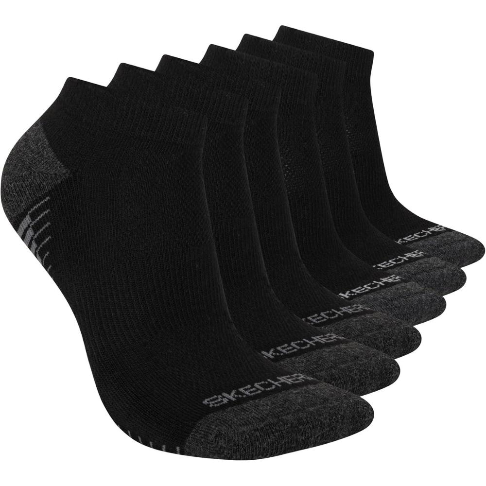 imageSkechers Womens 6 Pack Low Cut SocksBlack