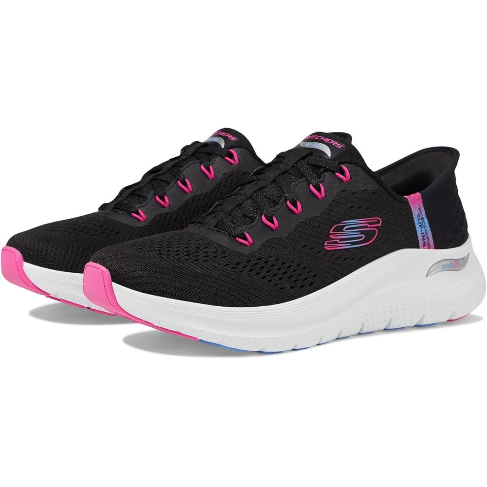 imageSkechers Womens Arch Fit 20 Easy Chic Hands Free Slipins SneakerBlack Hot Pink