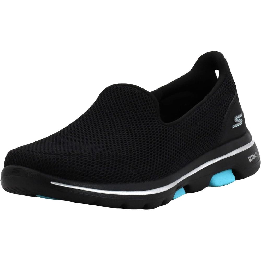 imageSkechers Womens Go Walk 5 ShoesBlackAqua