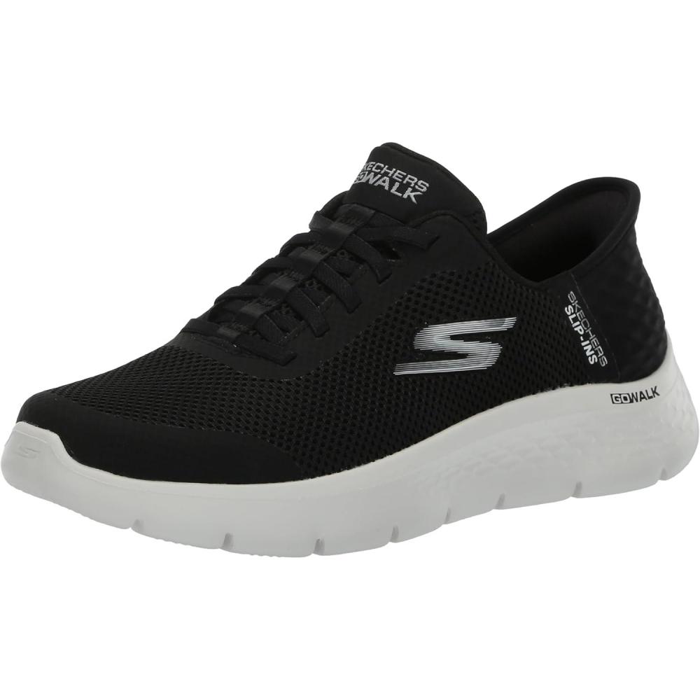 imageSkechers Womens Go Walk Flex Hands Free SlipInsGrand Entry SneakerBlackWhite