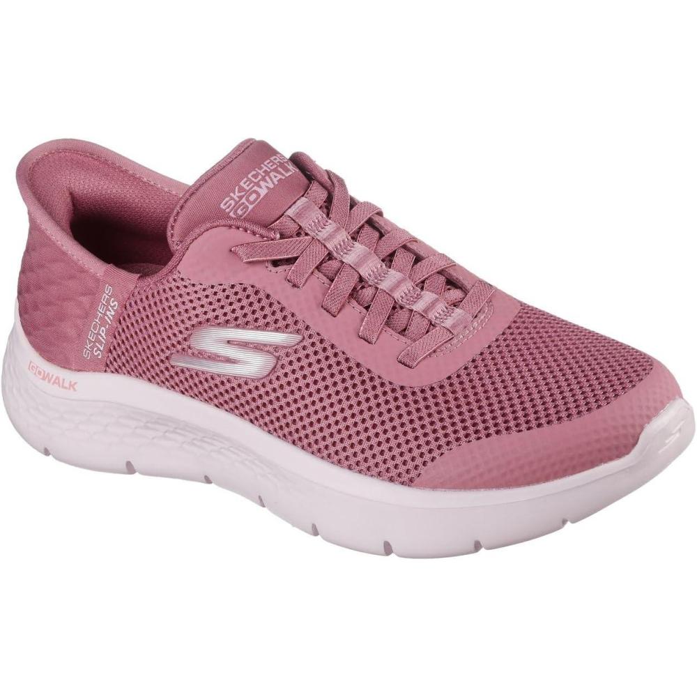 imageSkechers Womens Go Walk Flex Hands Free SlipInsGrand Entry SneakerRose Textile Trim
