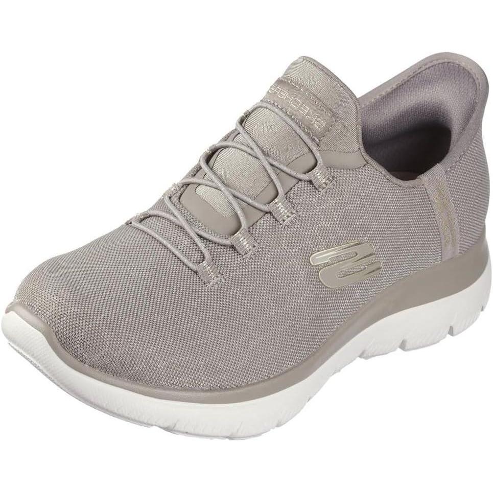 imageSkechers Womens Hands Free Slipins SummitsClassy Night SneakerTaupeGold