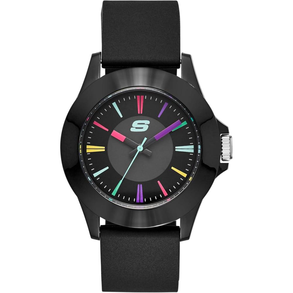 imageSkechers Womens Rosencrans Mid Quartz Plastic and Silicone Casual Sports WatchBlack Multi