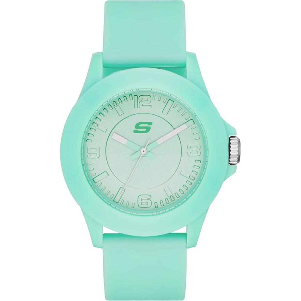 imageSkechers Womens Rosencrans Mid Quartz Plastic and Silicone Casual Sports WatchMint Green