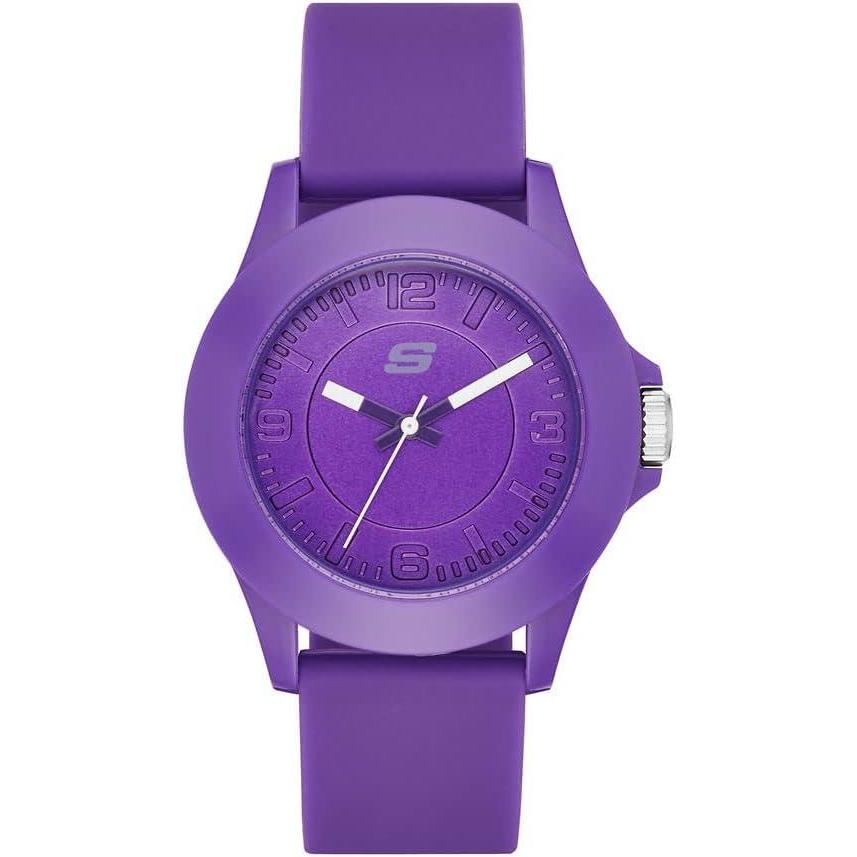 imageSkechers Womens Rosencrans Mid Quartz Plastic and Silicone Casual Sports WatchPurple