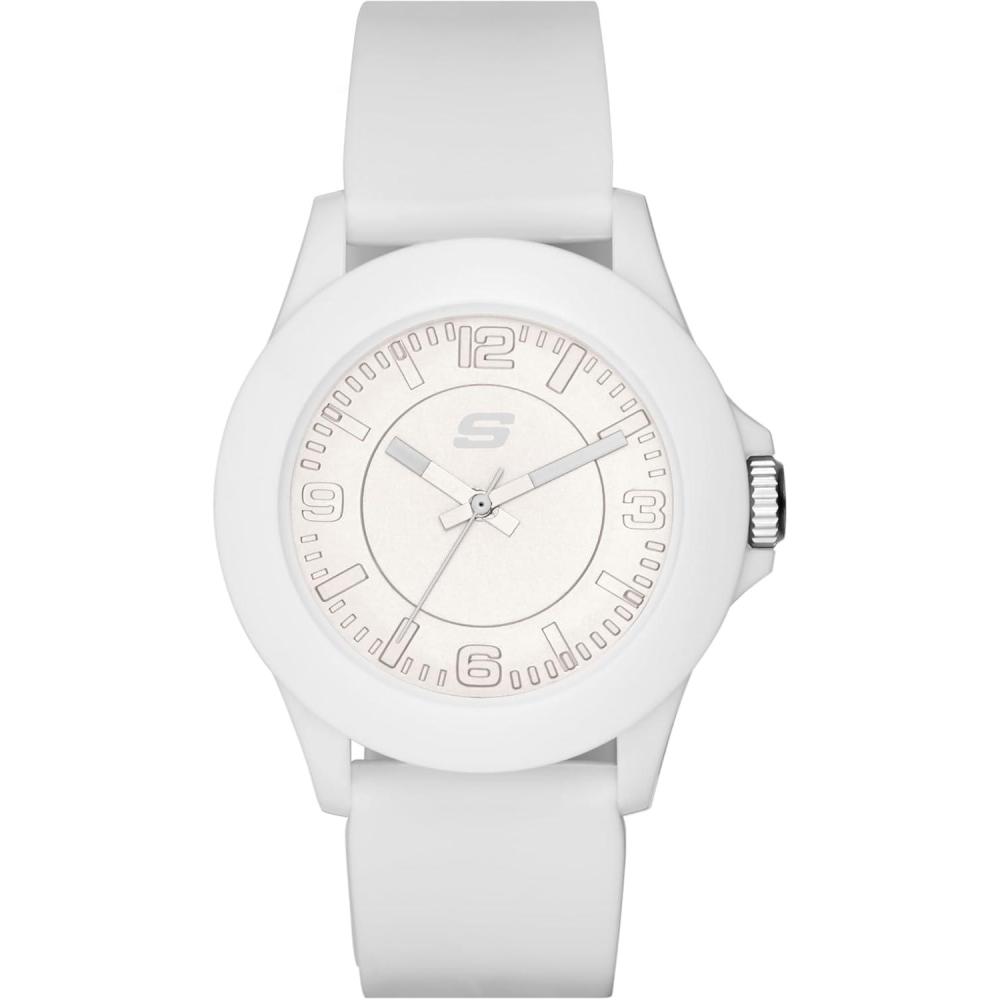 imageSkechers Womens Rosencrans Mid Quartz Plastic and Silicone Casual Sports WatchWhite