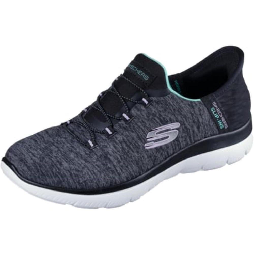imageSkechers Womens Summits Dazzling Haze Hands Free Slip In SeakersBlackTurquiose