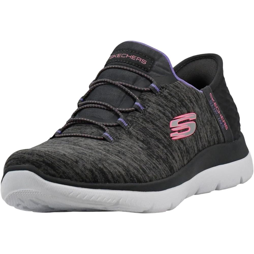 imageSkechers Womens Summits Dazzling Haze Hands Free Slip In SeakersCharcoalPurple
