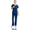 BARCO Skechers Vitality Aura Scrub Top for Women – Curved V-Neck Medical Top, 3 Pockets, 4-Way Stretch Women’s Scrub Top(Navy)