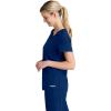 BARCO Skechers Vitality Aura Scrub Top for Women – Curved V-Neck Medical Top, 3 Pockets, 4-Way Stretch Women’s Scrub Top(Navy)