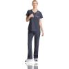BARCO Skechers Vitality Aura Scrub Top for Women – Curved V-Neck Medical Top, 3 Pockets, 4-Way Stretch Women’s Scrub Top(Pewter)