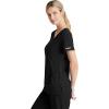 BARCO Skechers Vitality Charge Scrub Top for Women – V-Neck Medical Top, 4-Way Stretch Women’s Scrub Top(Black)
