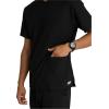 BARCO Skechers Vitality Crew Scrub Top for Men – Crossover V-Neck Medical Top, 4-Way Stretch Men’s Scrub Top(Black)