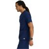 BARCO Skechers Vitality Crew Scrub Top for Men – Crossover V-Neck Medical Top, 4-Way Stretch Men’s Scrub Top(Navy)