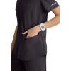 BARCO Skechers Vitality Electra Scrub Top for Women – V-Neck Medical Top, 4-Way Stretch Women’s Scrub Top(Pewter)