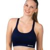 Skechers 3 Pack Womens Sports Bra, Sostén Deportivo, Racerback Keyhole, Athletic Yoga Multipack(Ash/Bright White/Naval)