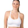 Skechers 3 Pack Womens Sports Bra, Sostén Deportivo, Racerback Keyhole, Athletic Yoga Multipack(Ash/Bright White/Naval)