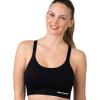 Skechers 3 Pack Womens Sports Bra, Sostén Deportivo, Racerback Keyhole, Athletic Yoga Multipack(Black/Black/Ash)