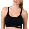 Skechers 3 Pack Womens Sports Bra, Sostén Deportivo, Racerback Keyhole, Athletic Yoga Multipack(Black/Flamingo/Gulf)
