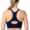 Skechers 3 Pack Womens Sports Bra, Sostén Deportivo, Racerback Keyhole, Athletic Yoga Multipack(Black/Flamingo/Gulf)