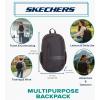 Skechers 365 Athletic Travel Backpack for Women & Men – College Backpack, Multipurpose Back Pack (Black & White)(Black)