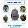 Skechers 365 Athletic Travel Backpack for Women & Men – College Backpack, Multipurpose Back Pack (Black & White)(Grey)