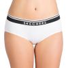 Skechers 4 Pack Womens Undwear, Solid Seamless Panty with Logo, Ropa Interior Sin Costuras, Moisture Wicking(Black/Grey/Light/White)