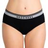 Skechers 4 Pack Womens Undwear, Solid Seamless Panty with Logo, Ropa Interior Sin Costuras, Moisture Wicking(Black/Grey/Light/White)