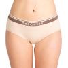 Skechers 4 Pack Womens Undwear, Solid Seamless Panty with Logo, Ropa Interior Sin Costuras, Moisture Wicking(Brown/Shade/Nude/Blush)
