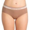 Skechers 4 Pack Womens Undwear, Solid Seamless Panty with Logo, Ropa Interior Sin Costuras, Moisture Wicking(Brown/Shade/Nude/Blush)