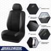 Skechers Air-Cooled Memory Foam Seat Covers,Mesh Thick Car Seat Covers,Piping Leather Car Seat Covers Front Seats,Airbag Compatible,Automotive Comfort Universal FitMost Cars,Vans,Truck,SUV,Black(Black & Black)