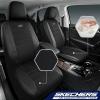 Skechers Air-Cooled Memory Foam Seat Covers,Mesh Thick Car Seat Covers,Piping Leather Car Seat Covers Front Seats,Airbag Compatible,Automotive Comfort Universal FitMost Cars,Vans,Truck,SUV,Black(Black & Black)