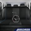 Skechers Air-Cooled Memory Foam Seat Covers,Mesh Thick Car Seat Covers,Piping Leather Car Seat Covers Front Seats,Airbag Compatible,Automotive Comfort Universal FitMost Cars,Vans,Truck,SUV,Black(Black & BLue)
