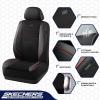 Skechers Air-Cooled Memory Foam Seat Covers,Mesh Thick Car Seat Covers,Piping Leather Car Seat Covers Front Seats,Airbag Compatible,Automotive Comfort Universal FitMost Cars,Vans,Truck,SUV,Black(Black and Red)