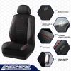 Skechers Air-Cooled Memory Foam Seat Covers,Mesh Thick Car Seat Covers,Piping Leather Car Seat Covers Front Seats,Airbag Compatible,Automotive Comfort Universal FitMost Cars,Vans,Truck,SUV,Black(Black & Red)