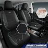 Skechers Air-Cooled Memory Foam Seat Covers,Mesh Thick Car Seat Covers,Piping Leather Car Seat Covers Front Seats,Airbag Compatible,Automotive Comfort Universal FitMost Cars,Vans,Truck,SUV,Black(Black and Mint)