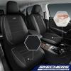 Skechers Air-Cooled Memory Foam Seat Covers,Mesh Thick Car Seat Covers,Piping Leather Car Seat Covers Front Seats,Airbag Compatible,Automotive Comfort Universal FitMost Cars,Vans,Truck,SUV,Black(Black and Grey)