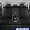 Skechers Air-Cooled Memory Foam Seat Covers,Mesh Thick Car Seat Covers,Piping Leather Car Seat Covers Front Seats,Airbag Compatible,Automotive Comfort Universal FitMost Cars,Vans,Truck,SUV,Black(Black & Red)